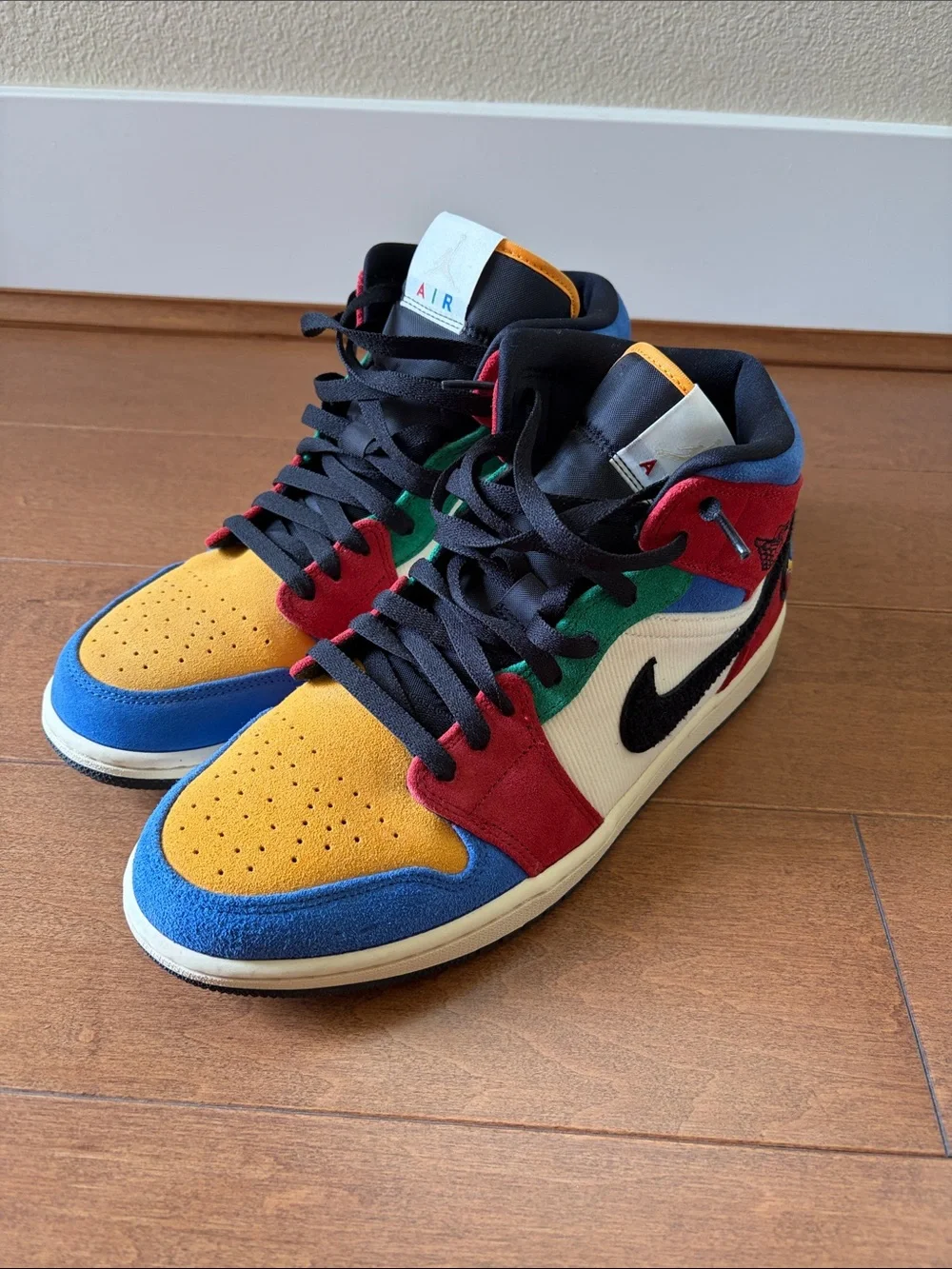 Jordan Multicolor Retro High-Top Sneakers - Yellow Blue Red Green Black